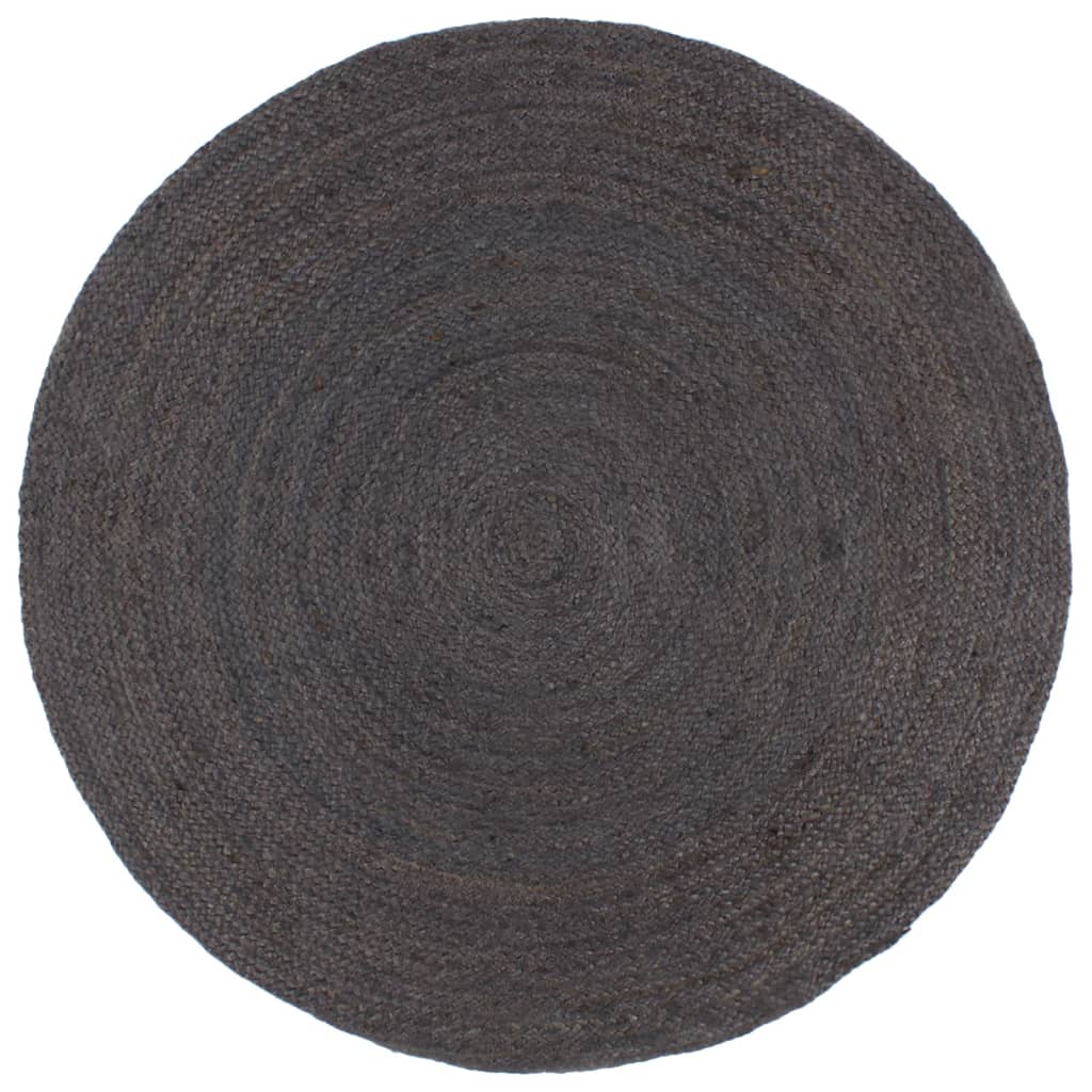 Berkfield Handmade Rug Jute Round 240 cm Dark Grey