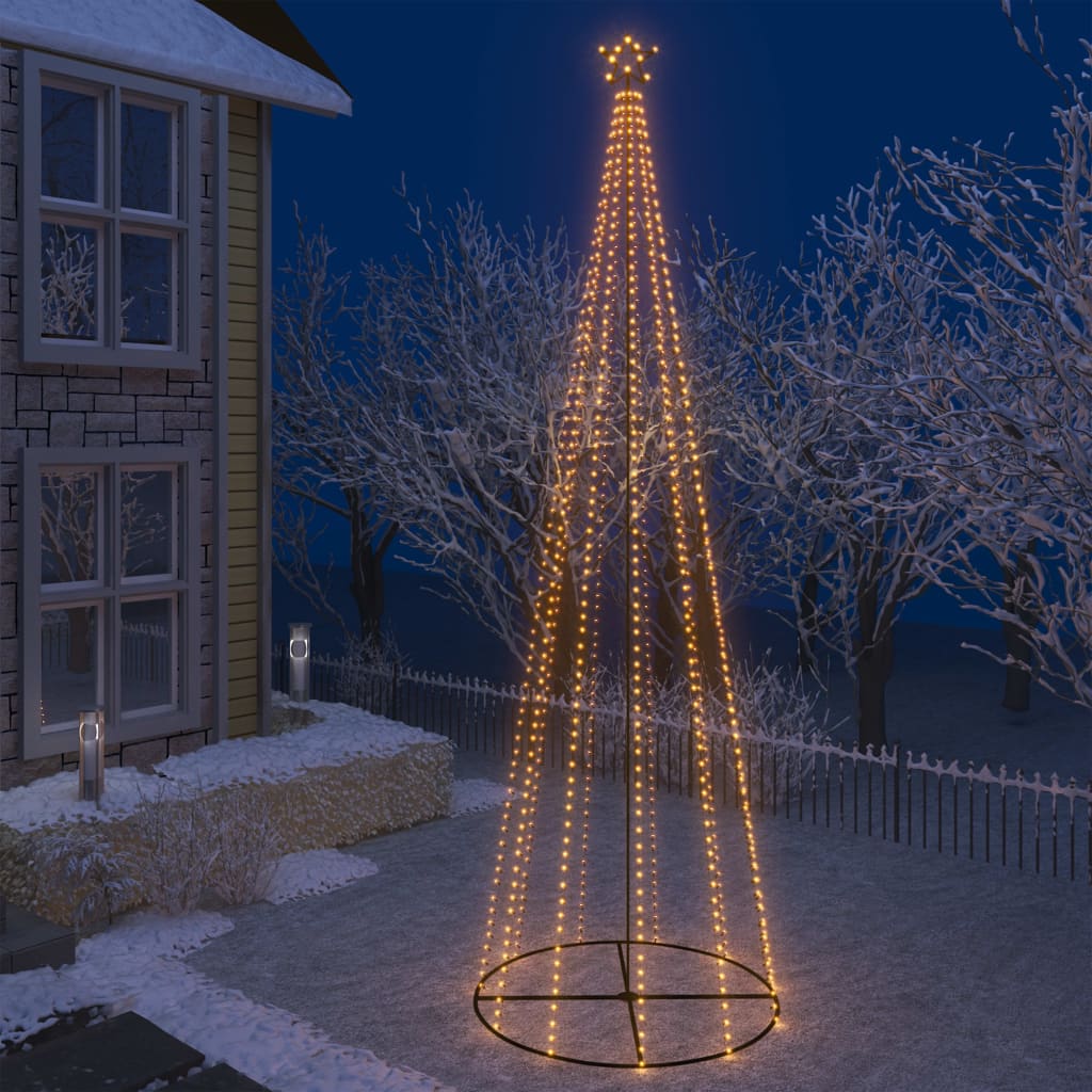 Berkfield Christmas Cone Tree Warm White 732 LEDs 160x500 cm