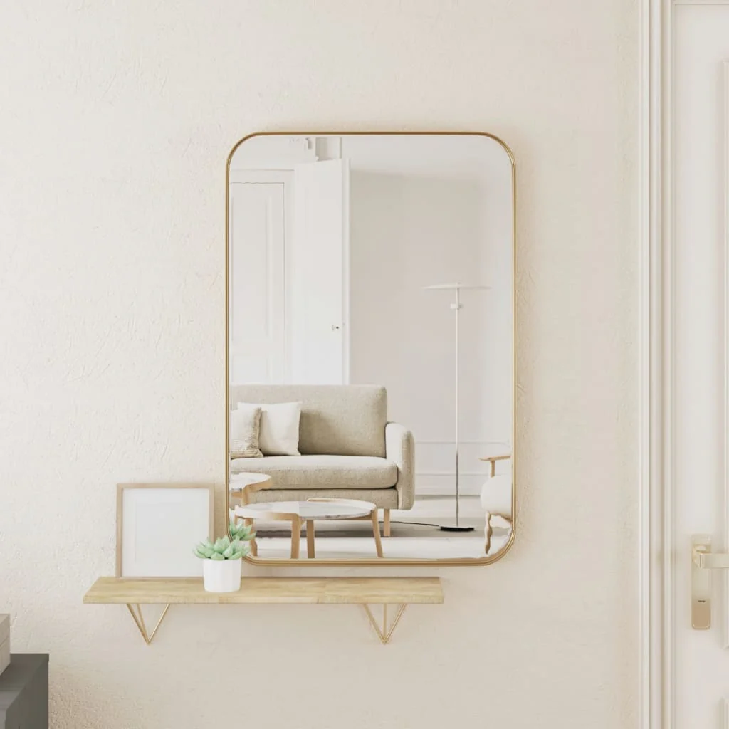 Berkfield Wall-mounted Mirror Gold 40x60 cm Rectangle