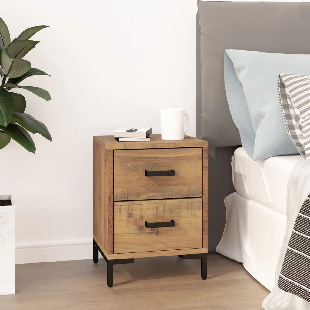 Berkfield Bedside Cabinet Brown 36x30x45 cm Solid Pinewood