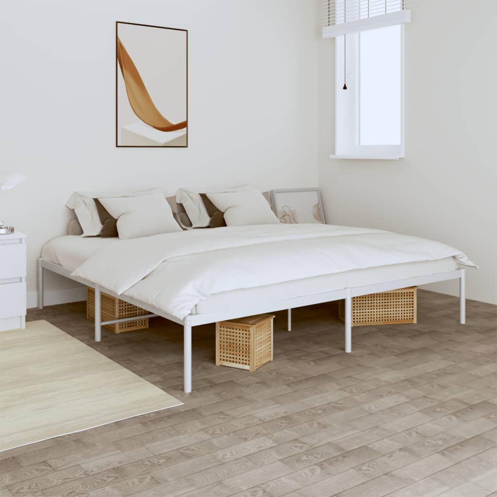 Berkfield Metal Bed Frame White 180x200 cm 6FT Super King