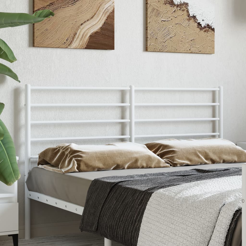 Berkfield Metal Headboard White 140 cm