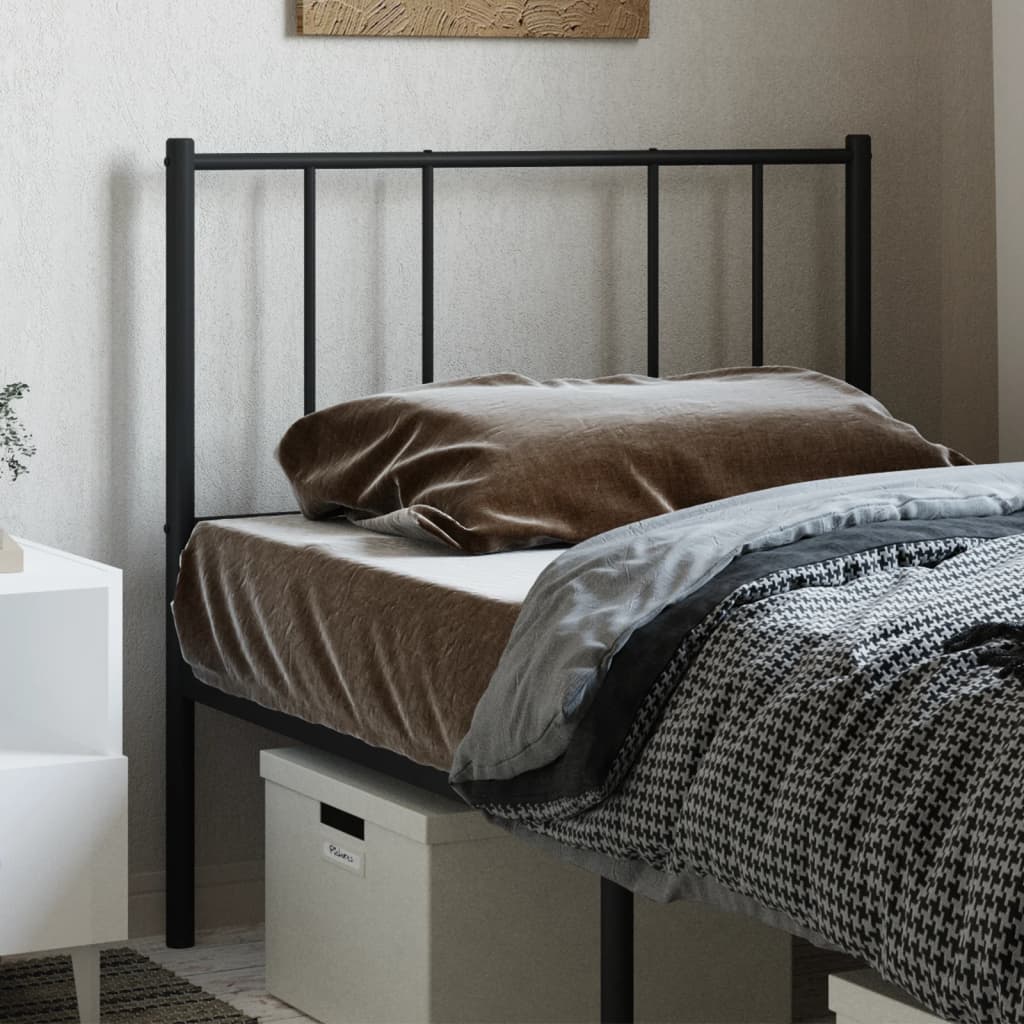 Berkfield Metal Headboard Black 107 cm