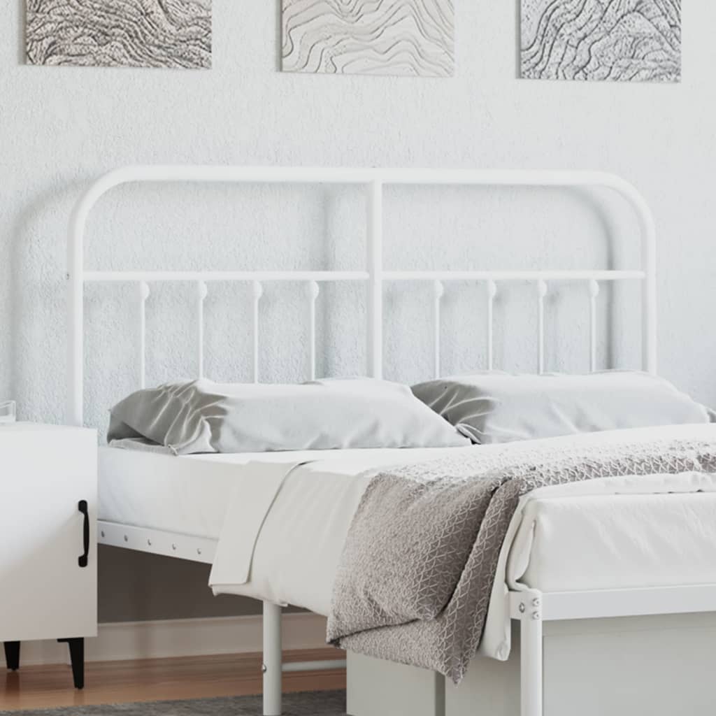 Berkfield Metal Headboard White 150 cm