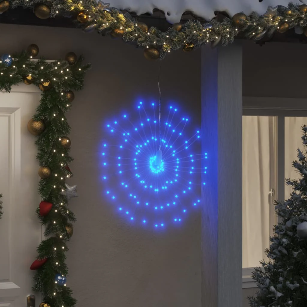 Berkfield Christmas Starburst Lights 140 LEDs 4 pcs Blue 17 cm