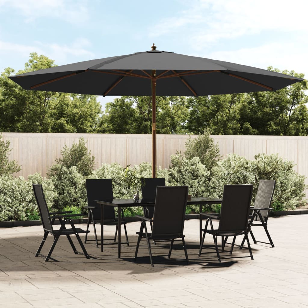 Berkfield Garden Parasol with Wooden Pole Anthracite 400x273 cm