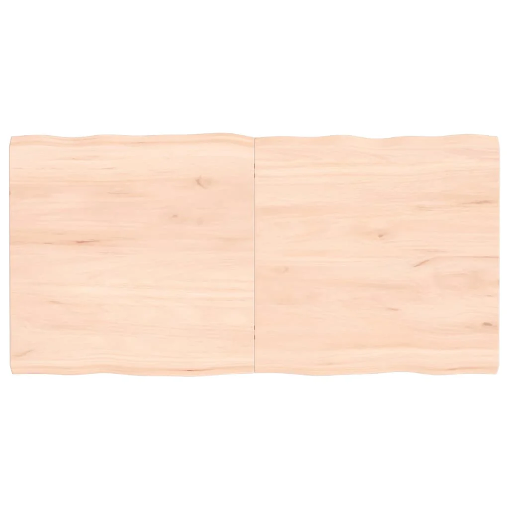 Berkfield Table Top 120x60x4 cm Untreated Solid Wood Oak Live Edge
