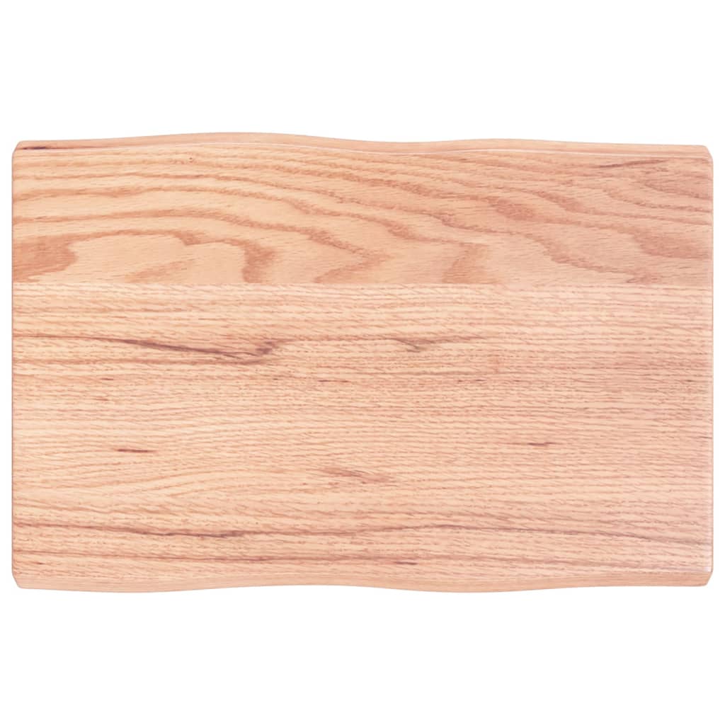 Berkfield Table Top Light Brown 60x40x4 cm Treated Solid Wood Oak Live Edge