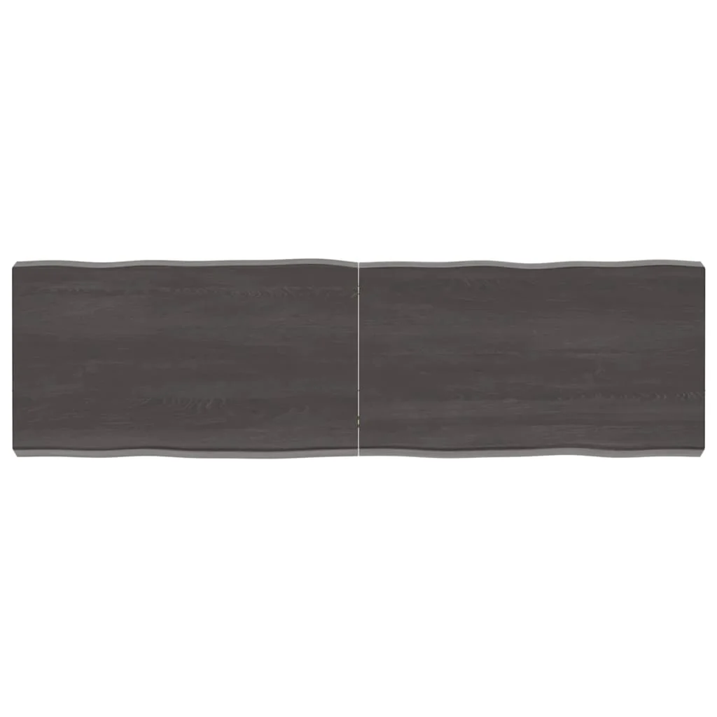 Berkfield Table Top Dark Grey 140x40x6 cm Treated Solid Wood Oak Live Edge