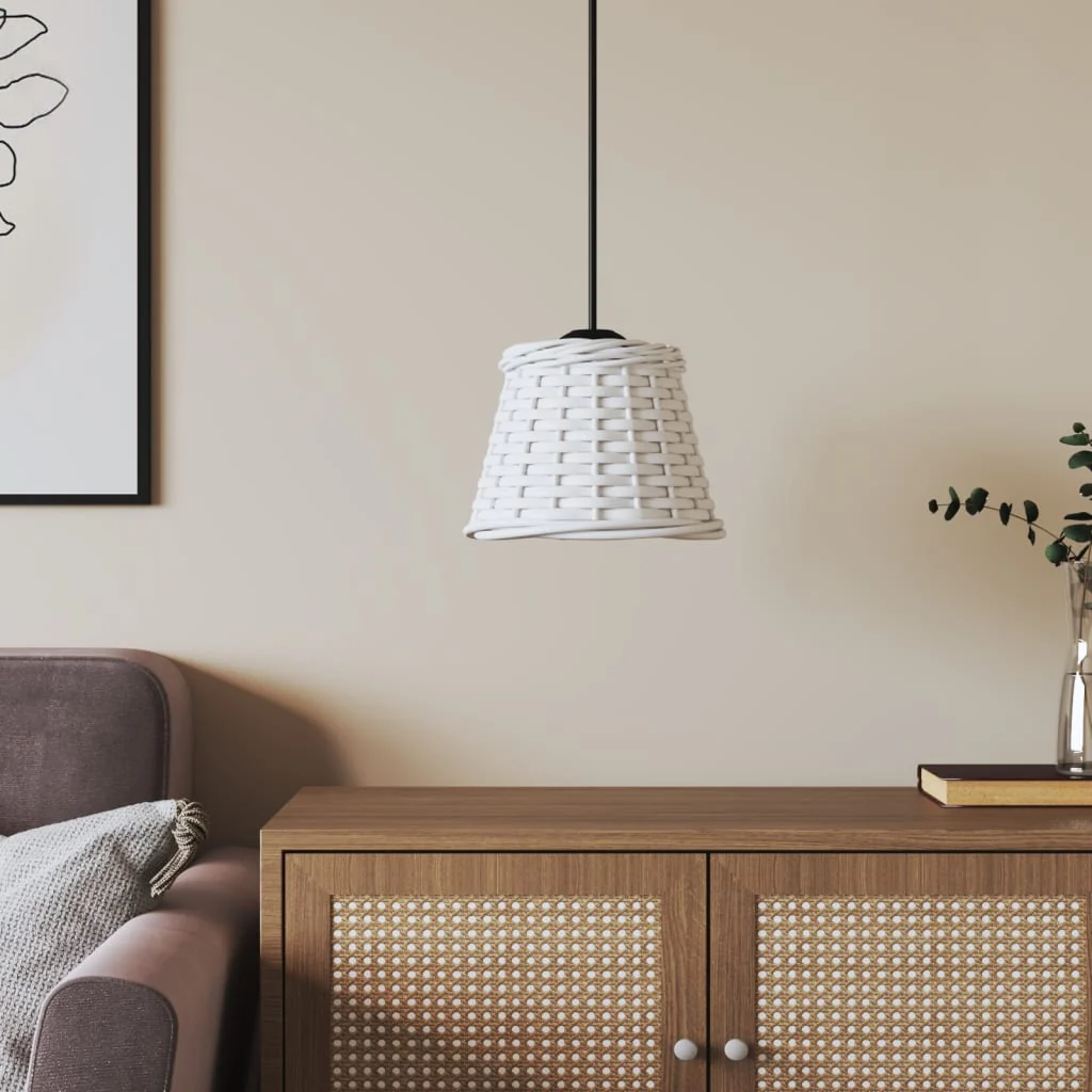 Berkfield Ceiling Lamp Shade White �â�_15x12 cm Wicker