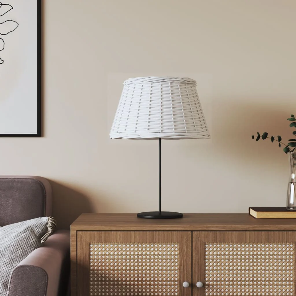 Berkfield Lamp Shade White �â�_50x30 cm Wicker