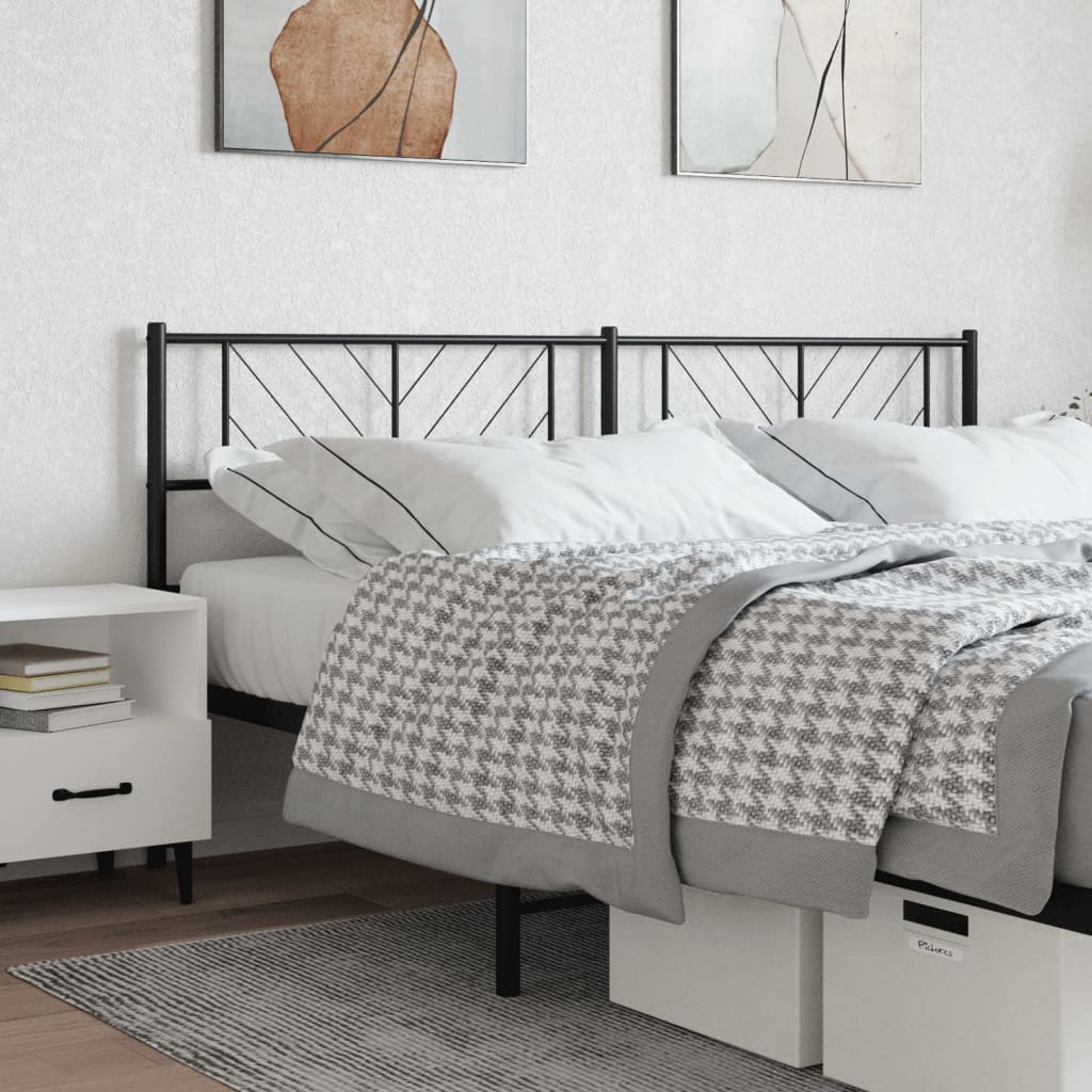 Berkfield Metal Headboard Black 166x90 cm