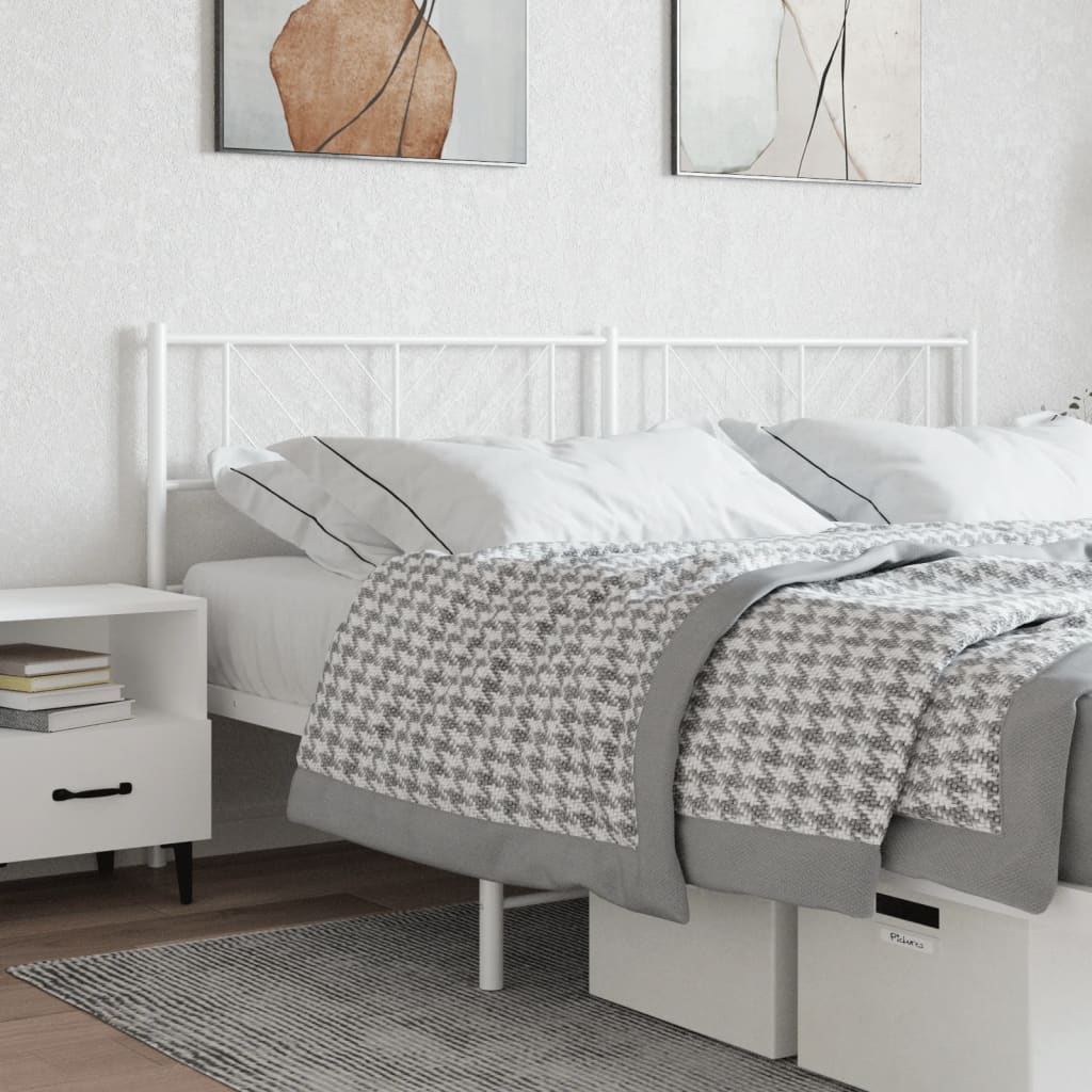 Berkfield Metal Headboard White 166x90 cm