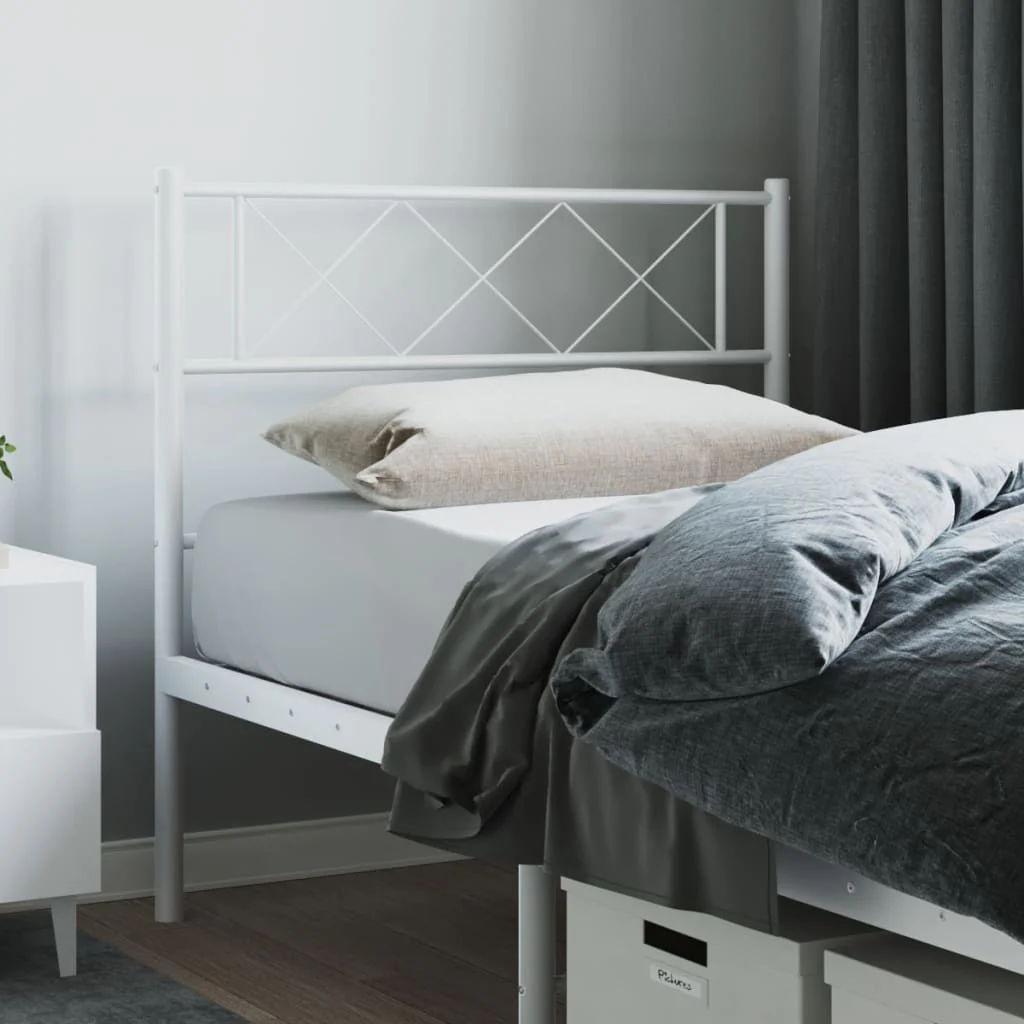 Berkfield Metal Headboard White 85x90 cm
