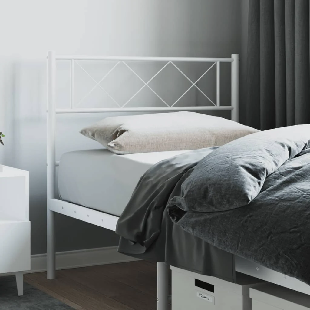 Berkfield Metal Headboard White 112x90 cm