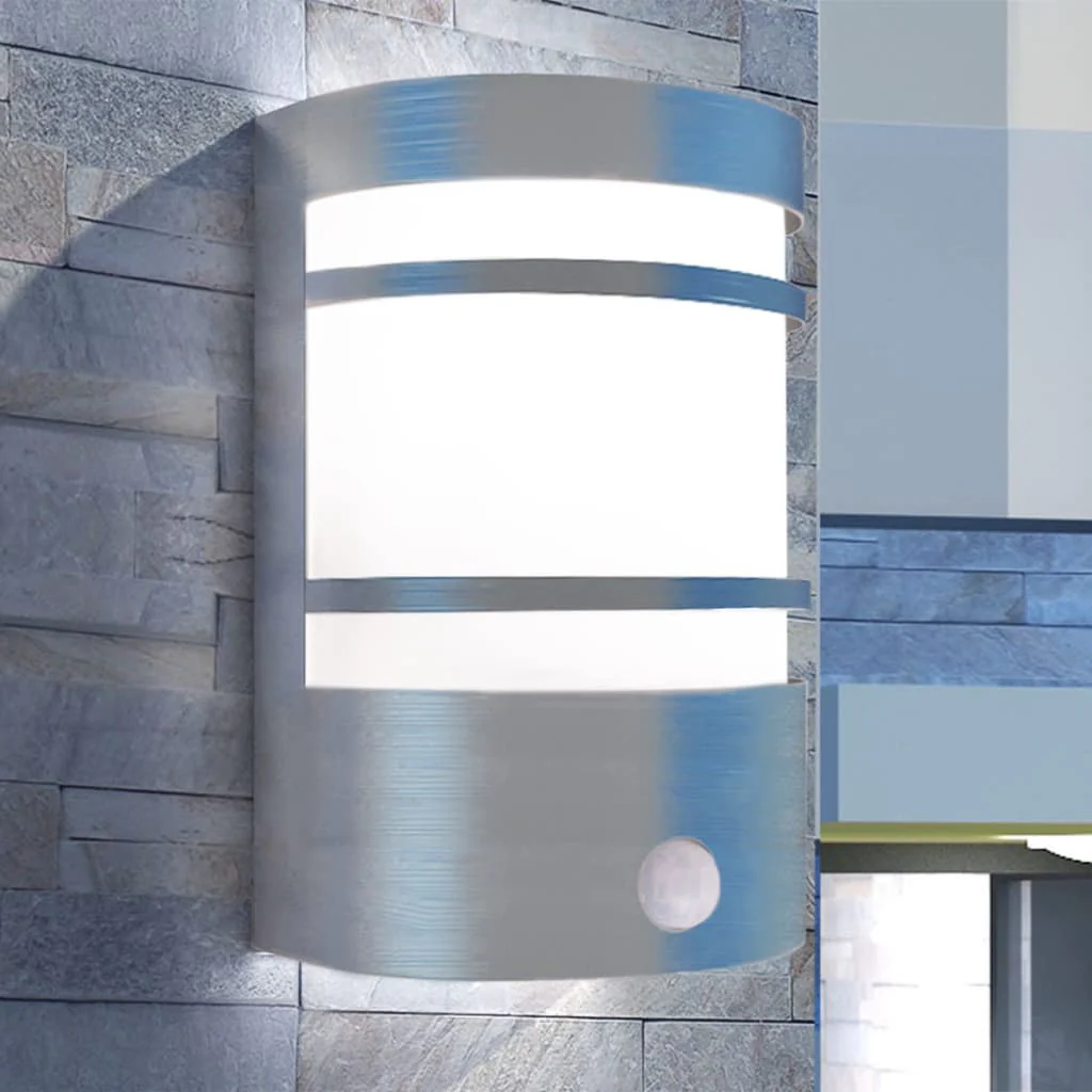 Berkfield Outdoor Wall Light with Sensor Stainless Steel