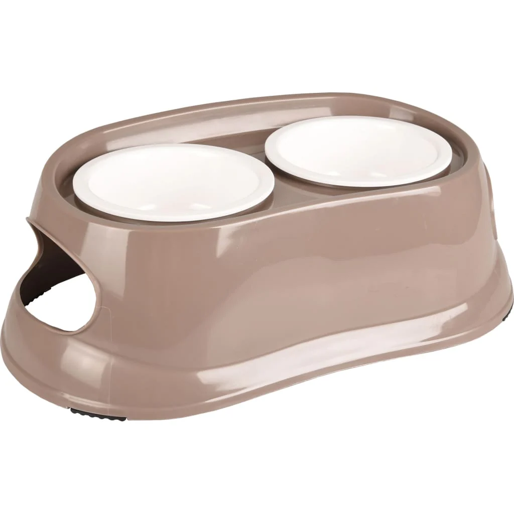 FLAMINGO Feeding Bowl Mangi Taupe 2x675 ml