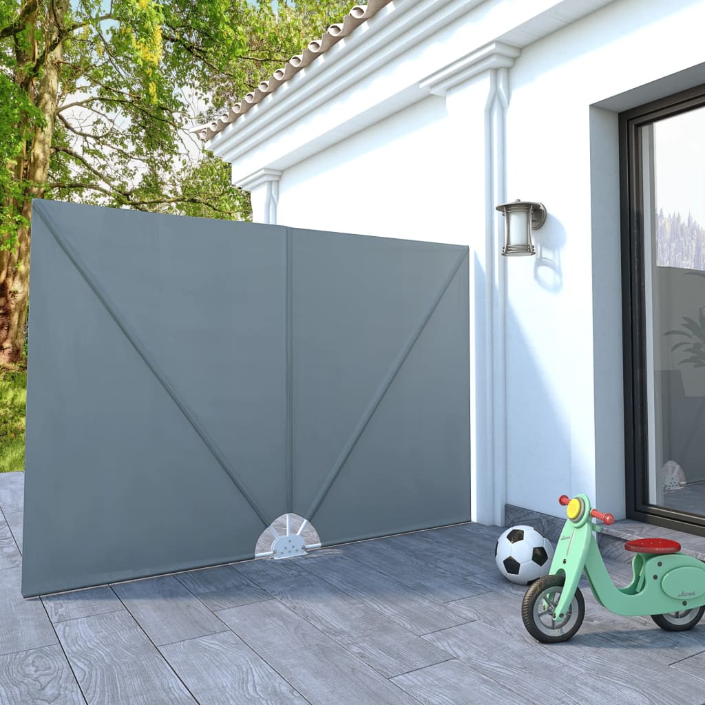 Berkfield Collapsible Terrace Side Awning Grey 240x160 cm