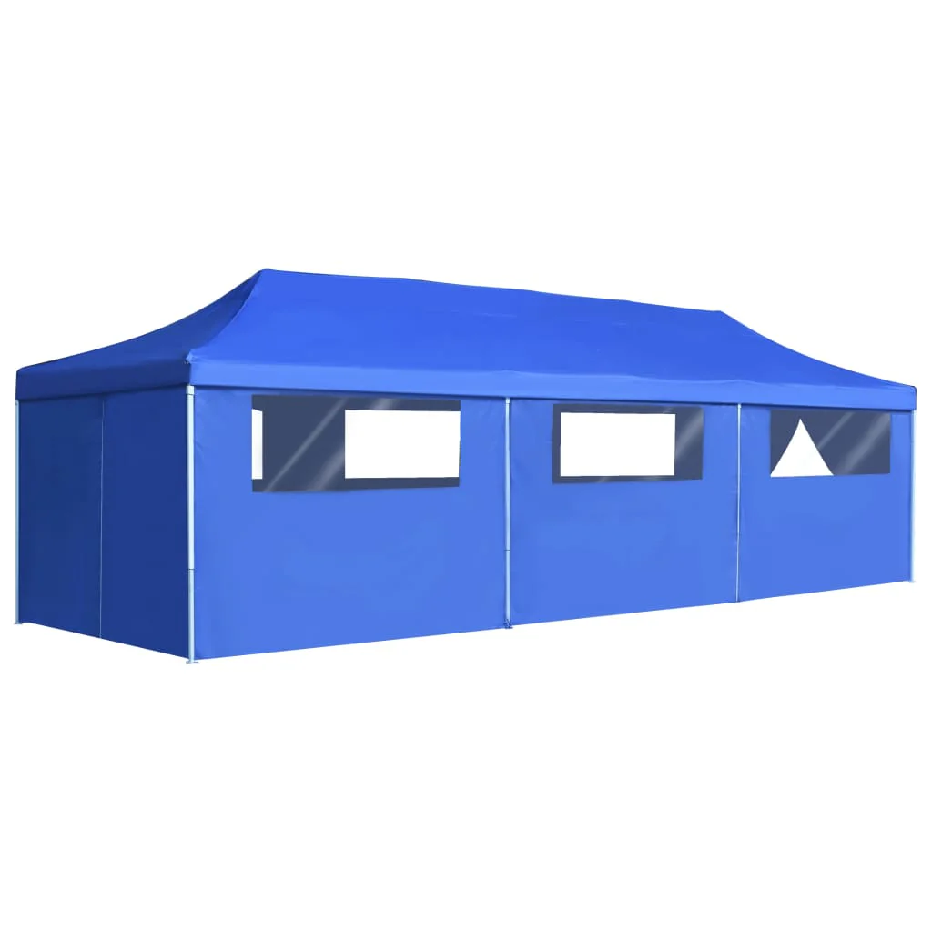 Berkfield Folding Pop-up Party Tent with 8 Sidewalls 3x9 m Blue