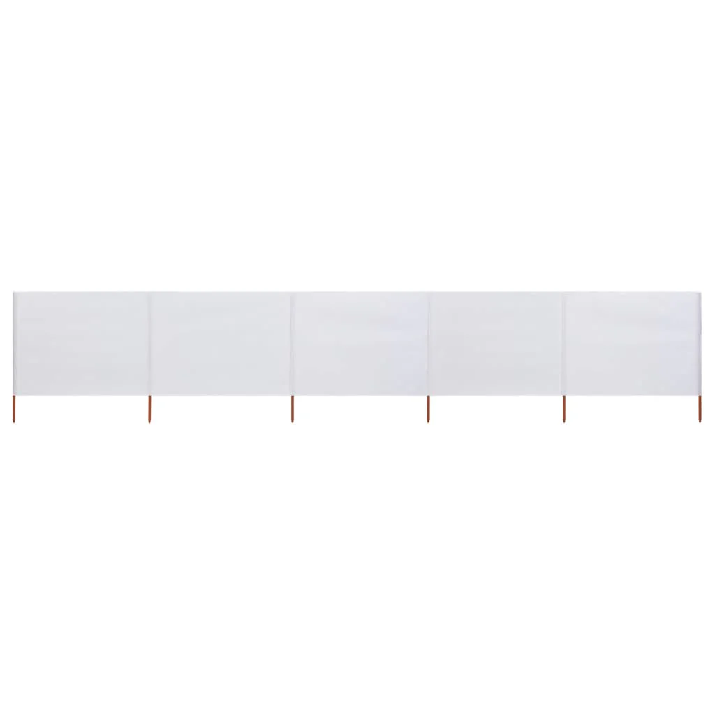 Berkfield 5-panel Wind Screen Fabric 600x120 cm Sand White