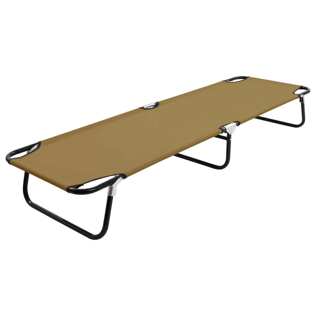 Berkfield Folding Sun Lounger Taupe Steel