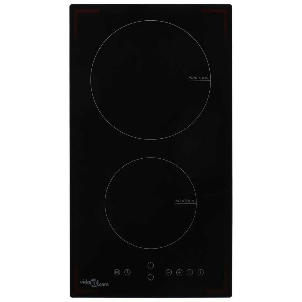 Berkfield Induction Hob with 2 Burners Touch Control Glass 3500 W