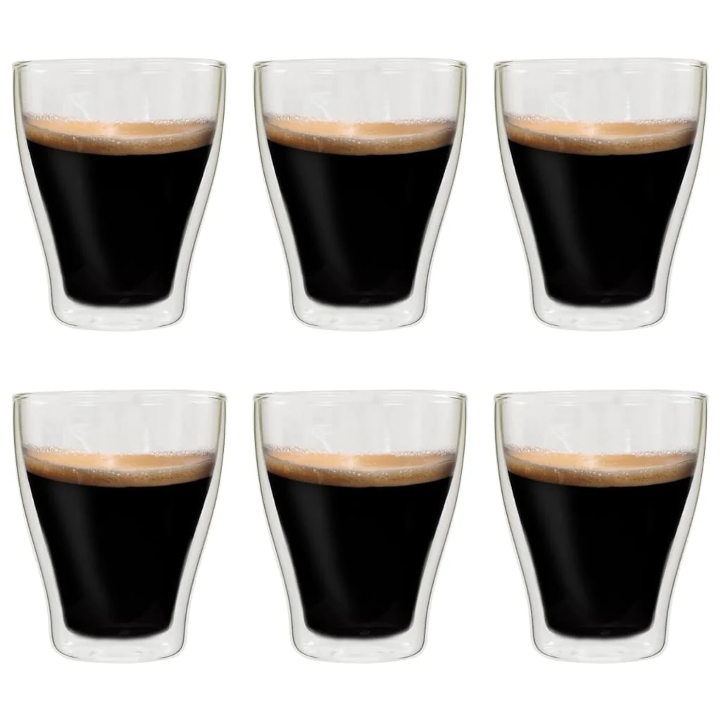 Berkfield Double Wall Latte Macchiato Glasses 6 pcs 370 ml
