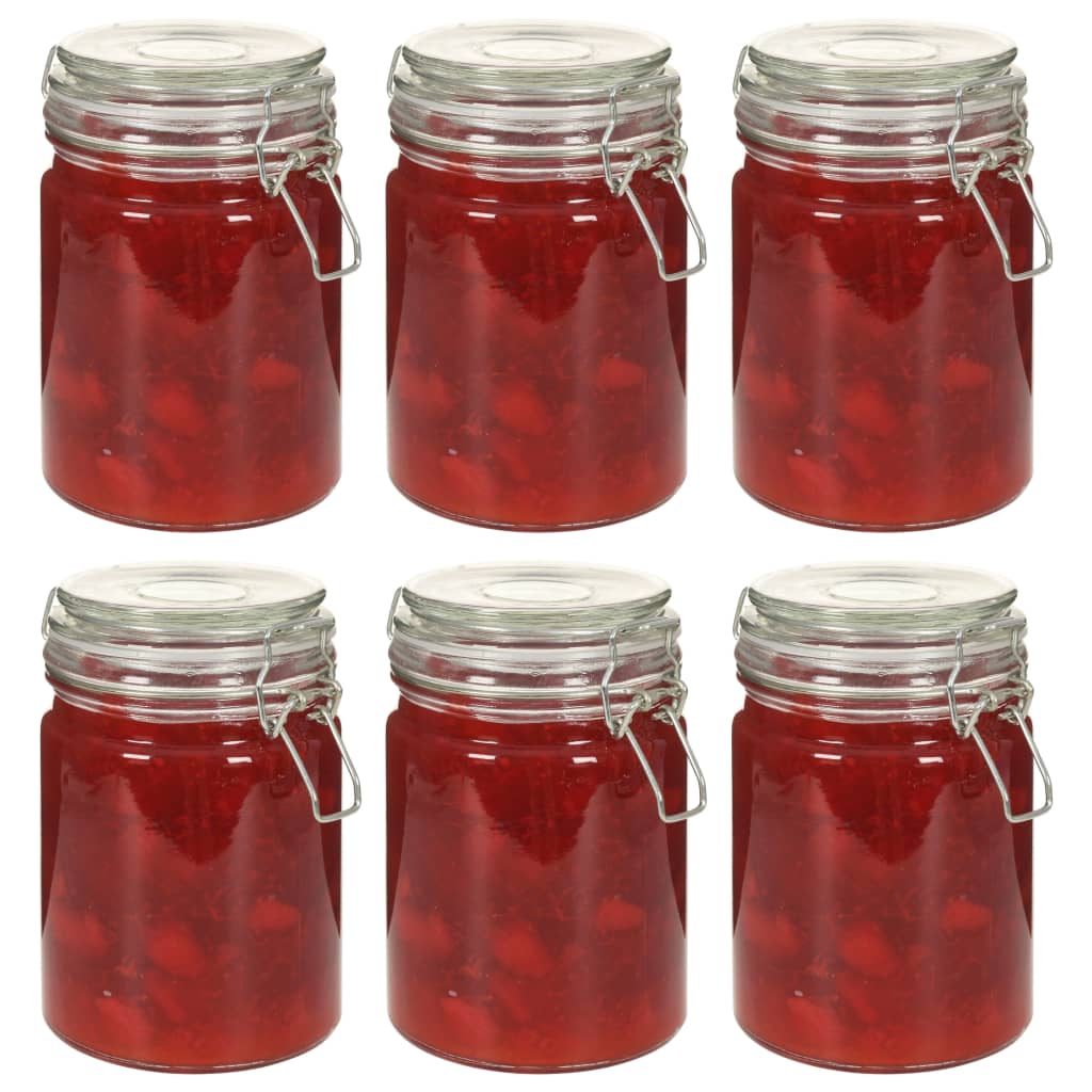 Berkfield Storage Jars with Clip Closure 6 pcs 750 ml