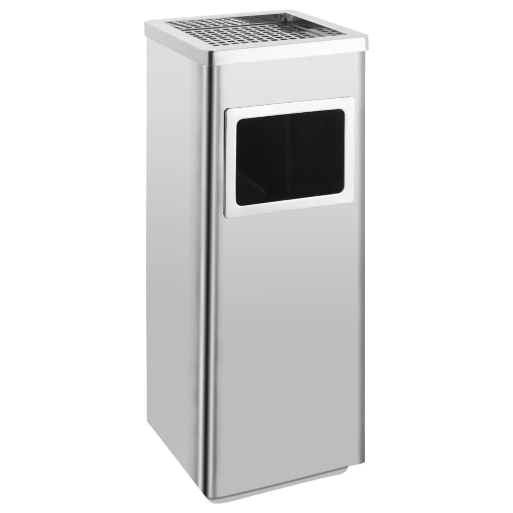 Berkfield Ashtray Dustbin Hotel 36 L Stainless Steel