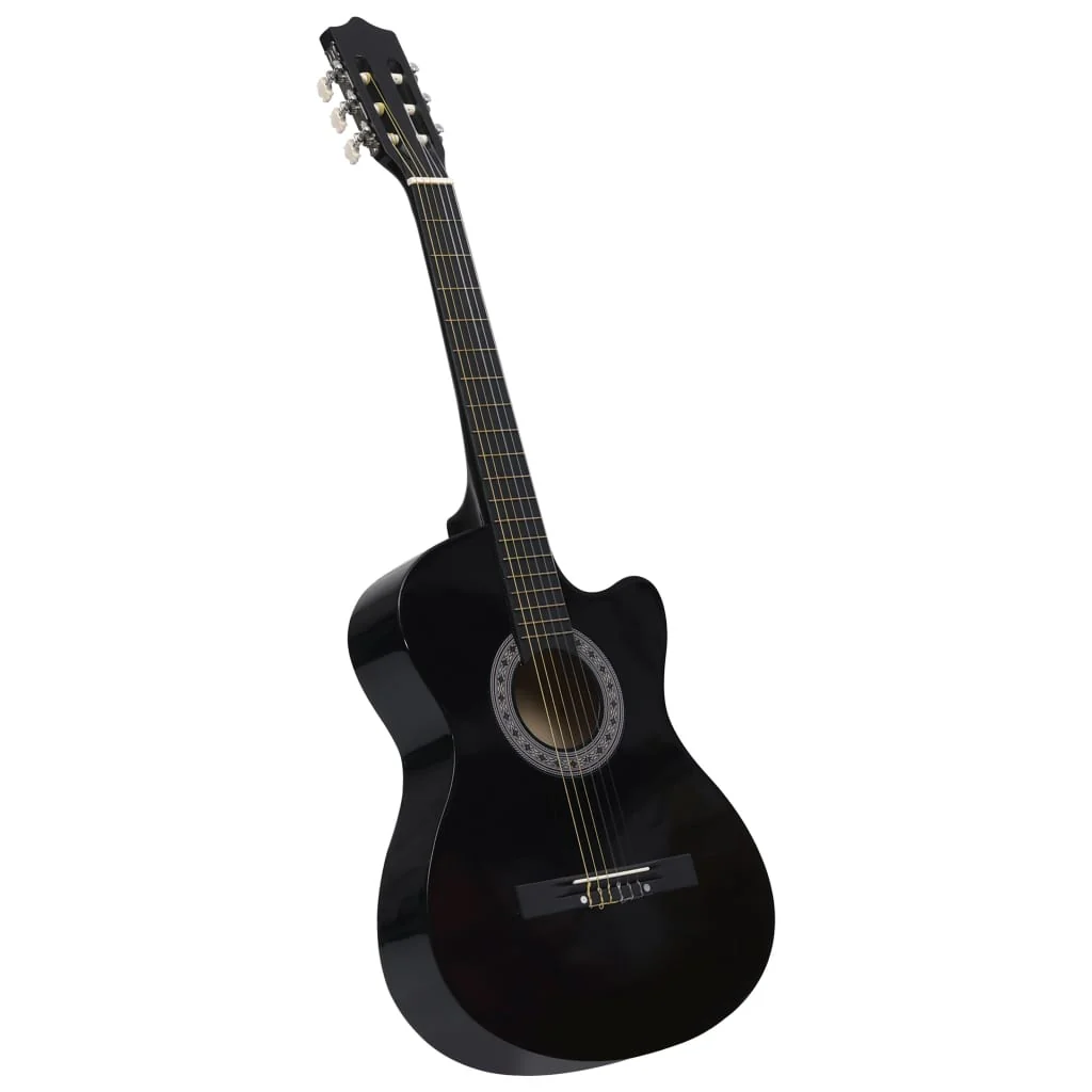 Berkfield Western Classical Cutaway Guitar with 6 Strings Black 38"