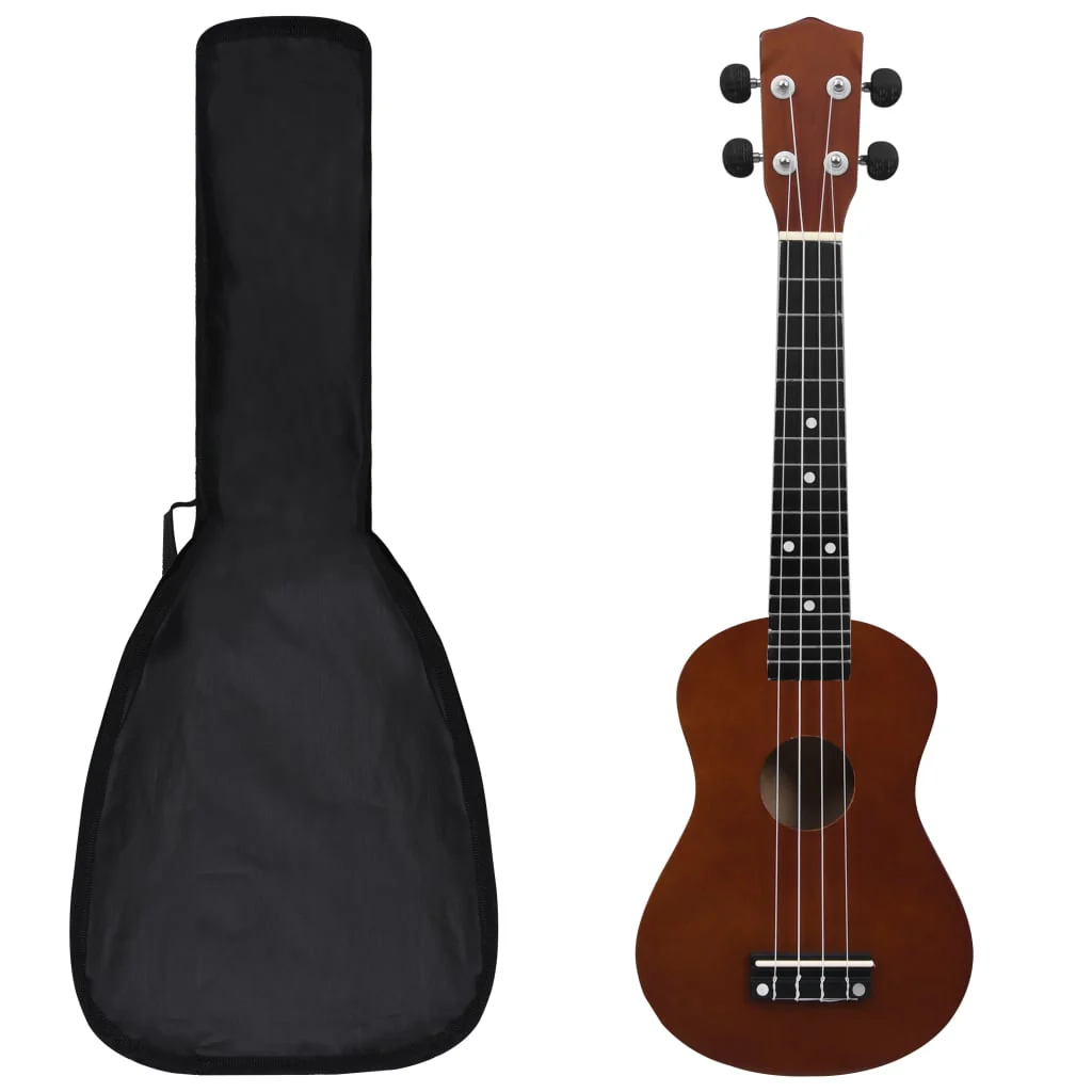 Berkfield Soprano Ukulele Set with Bag for Kids Dark Wood 23"