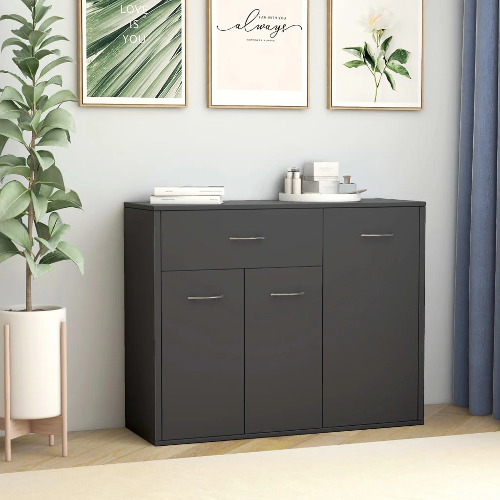 Berkfield Sideboard Grey 88x30x70 cm Engineered Wood