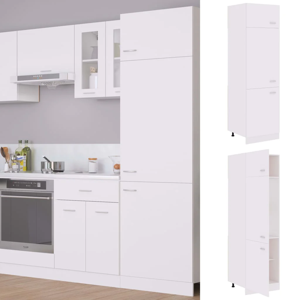 Berkfield Refrigerator Cabinet White 60x57x207 cm Engineered Wood