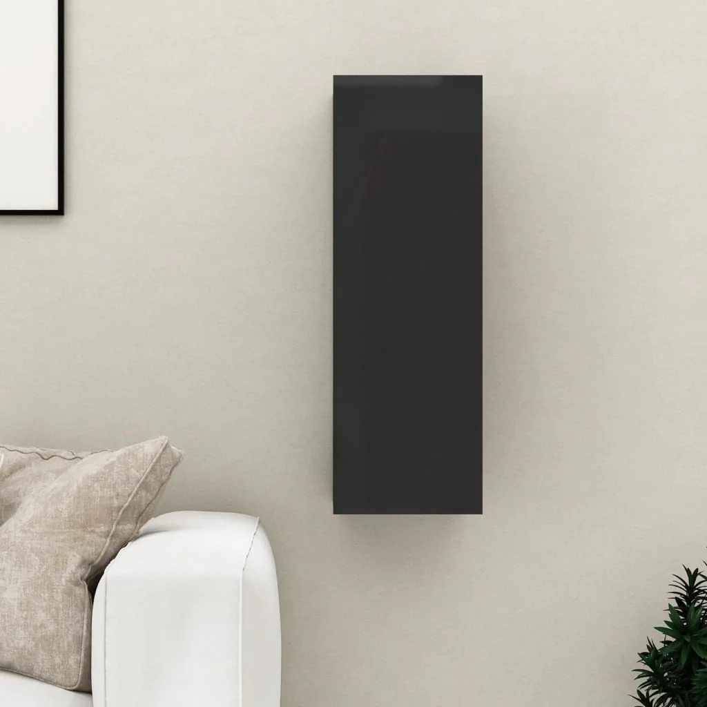 Berkfield TV Cabinet High Gloss Black 30.5x30x90 cm Engineered Wood