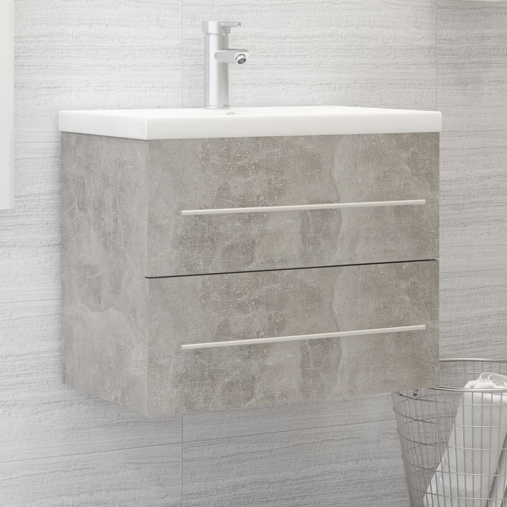 Berkfield Sink Cabinet Concrete Grey 60x38.5x48 cm Engineered Wood