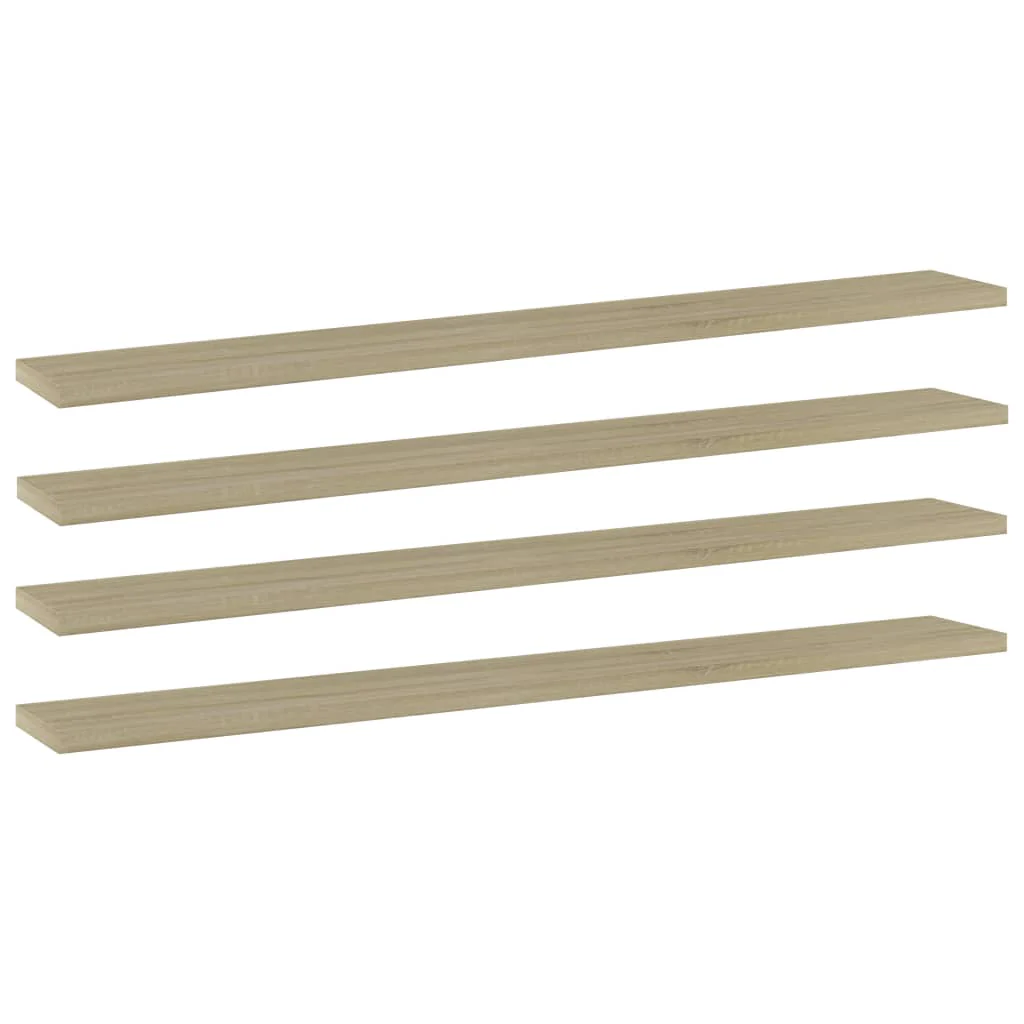 Berkfield Bookshelf Boards 4 pcs Sonoma Oak 80x10x1.5 cm Engineered Wood