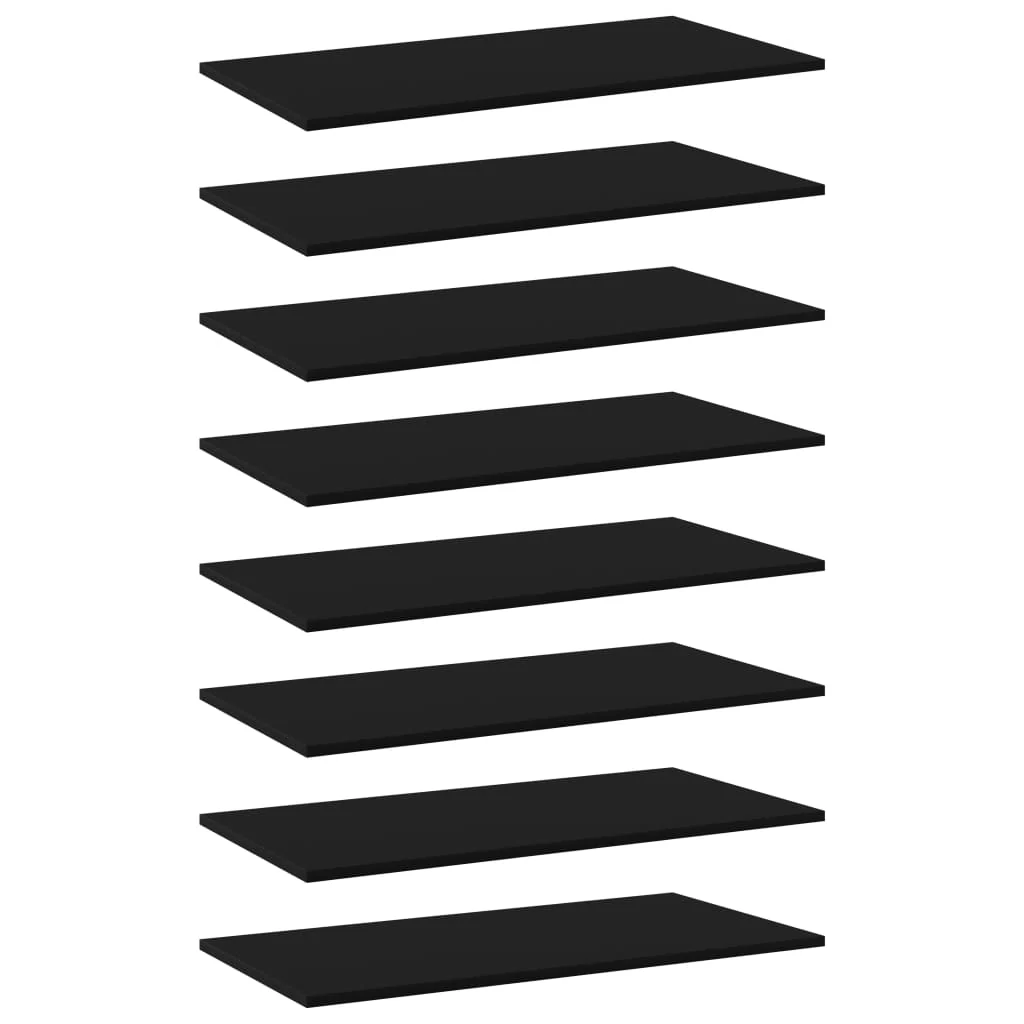 Berkfield Bookshelf Boards 8 pcs Black 80x40x1.5 cm Engineered Wood