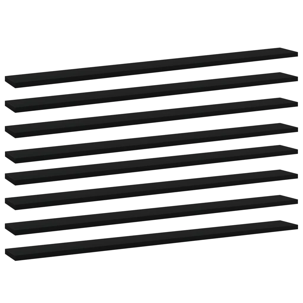 Berkfield Bookshelf Boards 8 pcs Black 100x10x1.5 cm Engineered Wood
