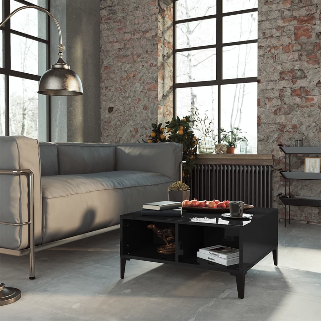 Berkfield Coffee Table High Gloss Black 60x60x30 cm Engineered Wood