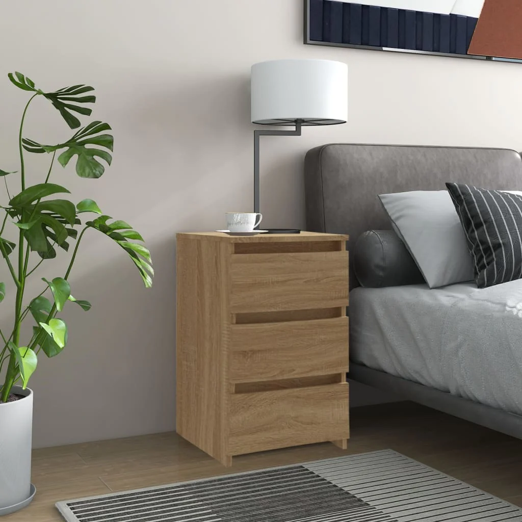 Berkfield Bed Cabinets 2 pcs Sonoma Oak 40x35x62.5 cm Engineered Wood