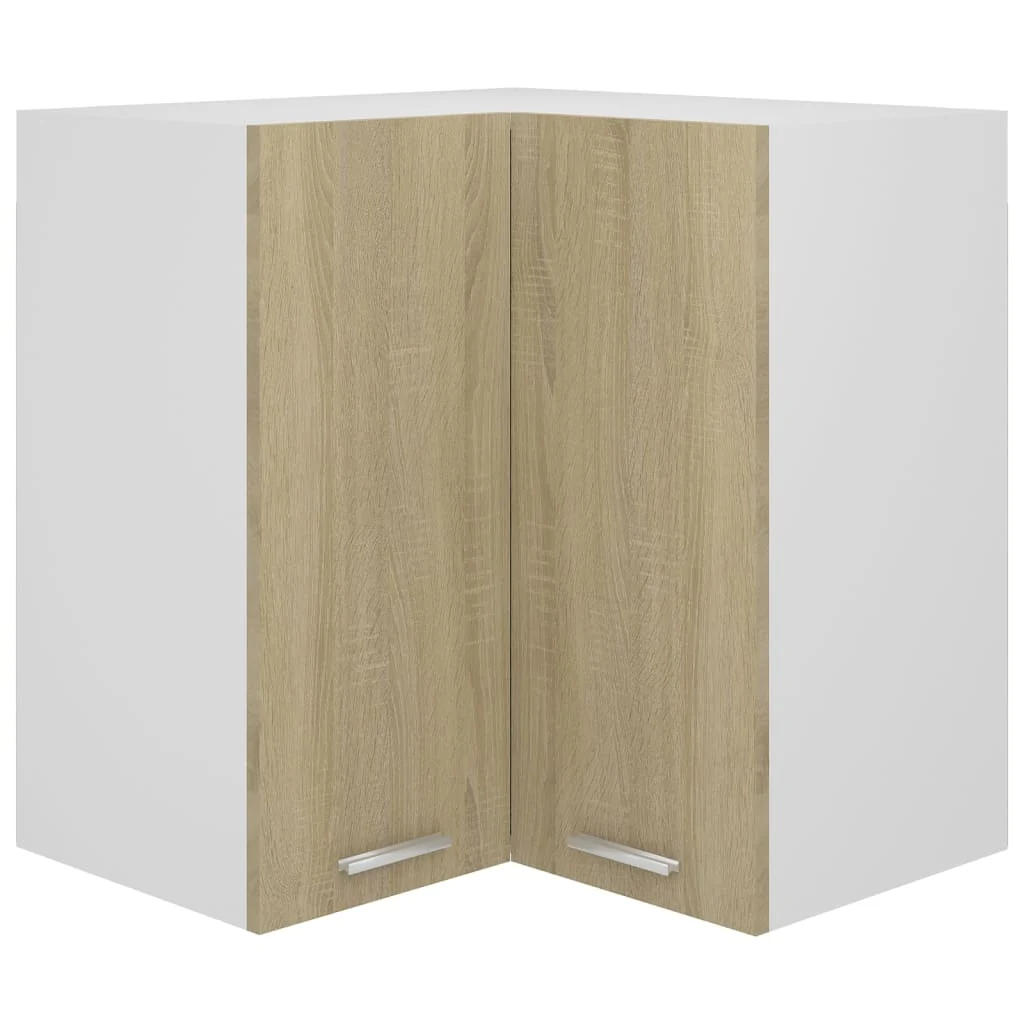 Berkfield Hanging Corner Cabinet Sonoma Oak 57x57x60 cm Engineered Wood