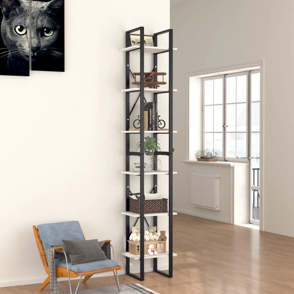 Berkfield 6-Tier Book Cabinet White 40x30x210 cm Engineered Wood