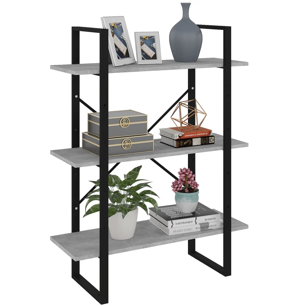 Berkfield Bookshelf Concrete Grey 80x30x105 cm Engineered Wood