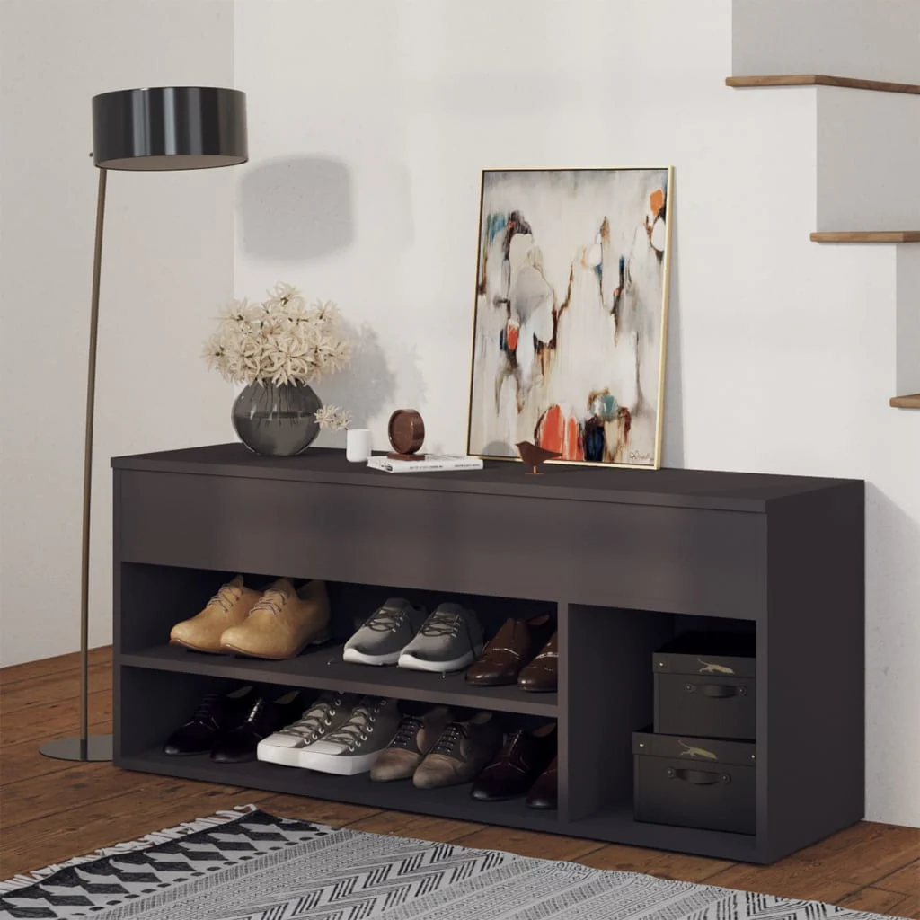 Berkfield Shoe Bench Grey 105x30x45 cm Engineered Wood