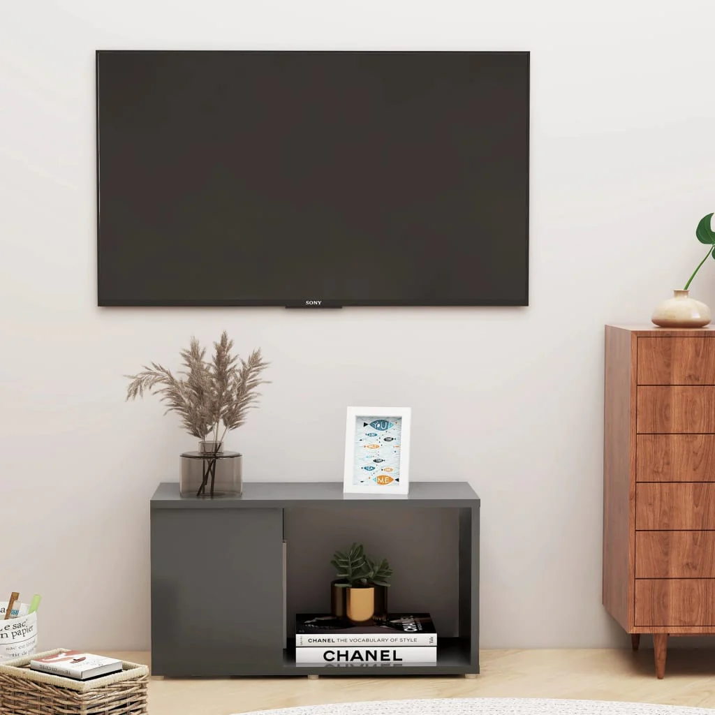 Berkfield TV Cabinet Grey 60x24x32cm Engineered Wood