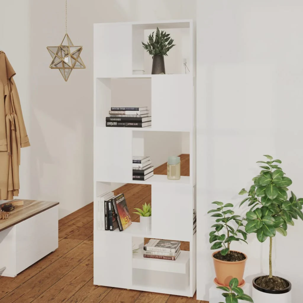 Berkfield Book Cabinet Room Divider White 60x24x155 cm Engineered Wood