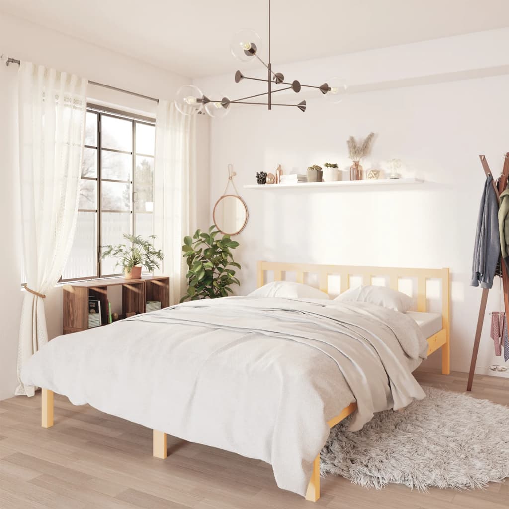 Berkfield Bed Frame Solid Wood Pine 135x190 cm Double