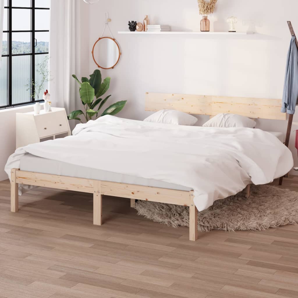 Berkfield Bed Frame Solid Wood Pine 140x190 cm