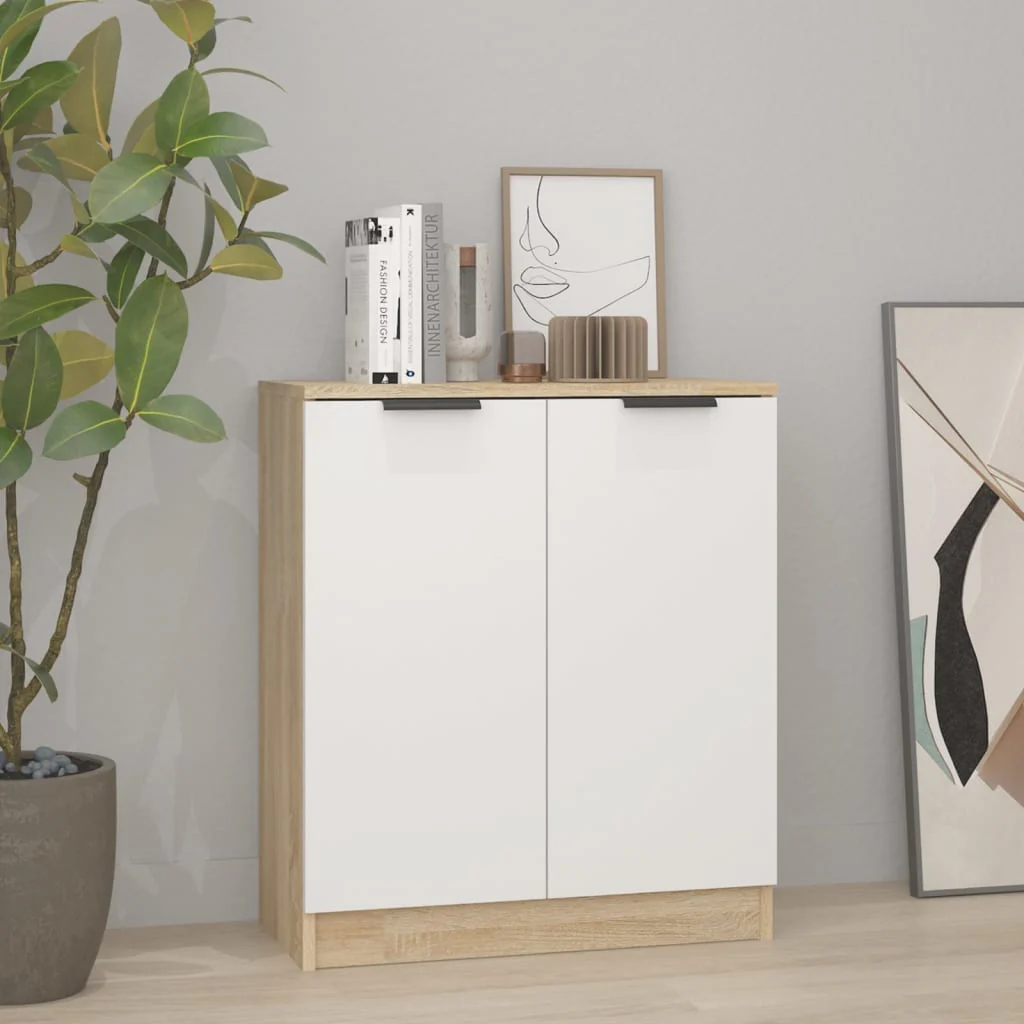 Berkfield Sideboard White&Sonoma Oak 60x30x70 cm Engineered Wood