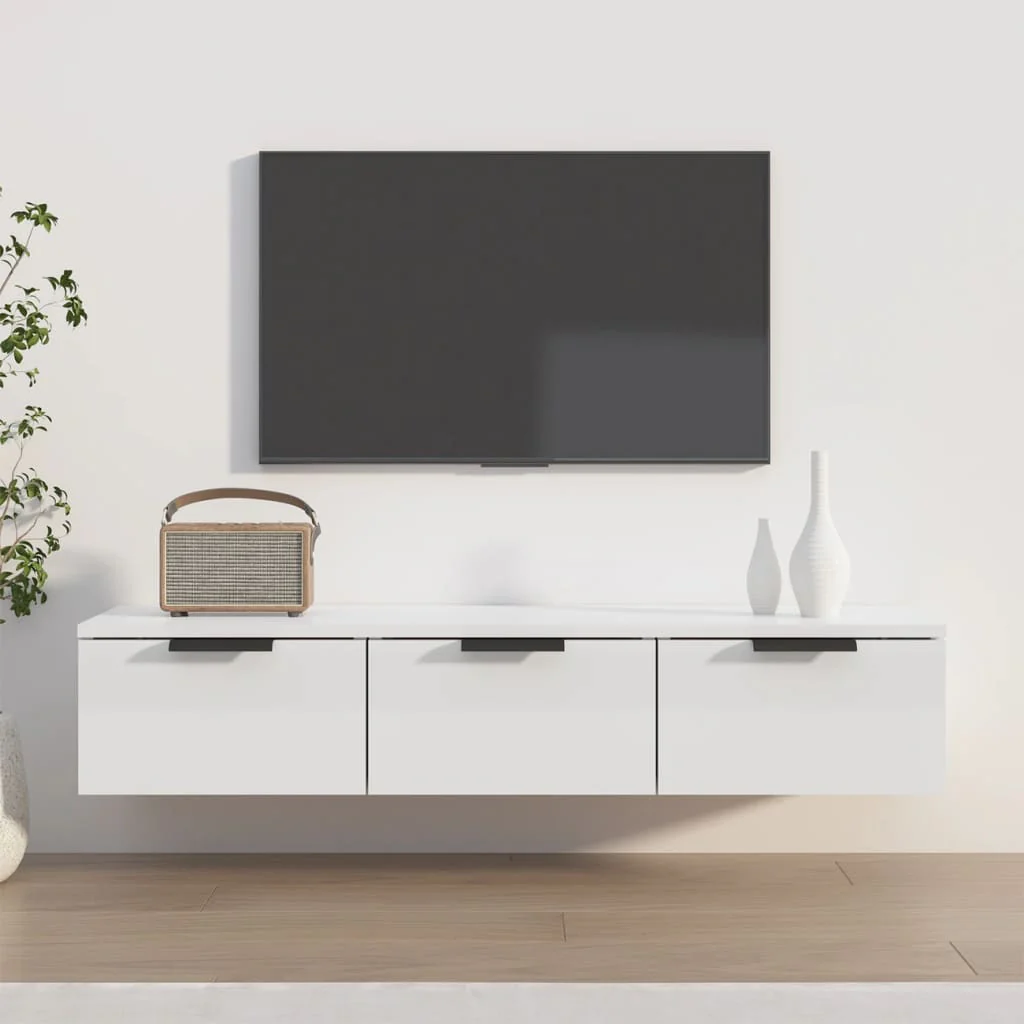 Berkfield Wall Cabinet High Gloss White 102x30x20 cm Engineered Wood